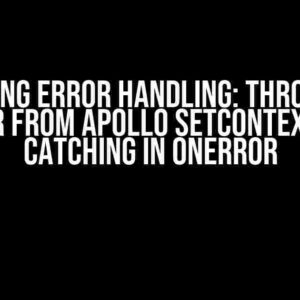 Mastering Error Handling: Throwing an Error from Apollo setContext and Catching in onError